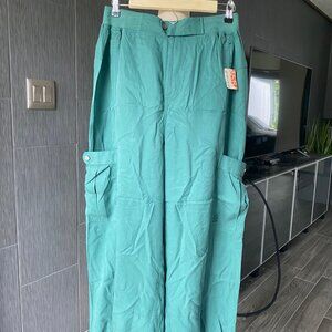 Free People Movement New Green Road Ahead Baggy Cargo Jogger Pants Size Small